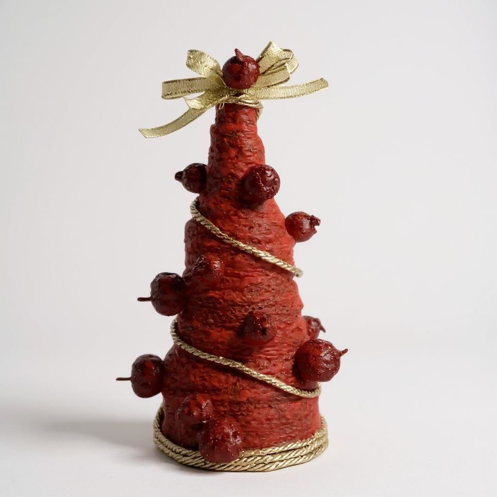 Albero Rosso e Oro Soprammobile