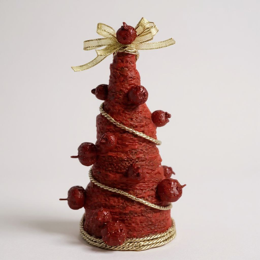 Albero Rosso e Oro Soprammobile