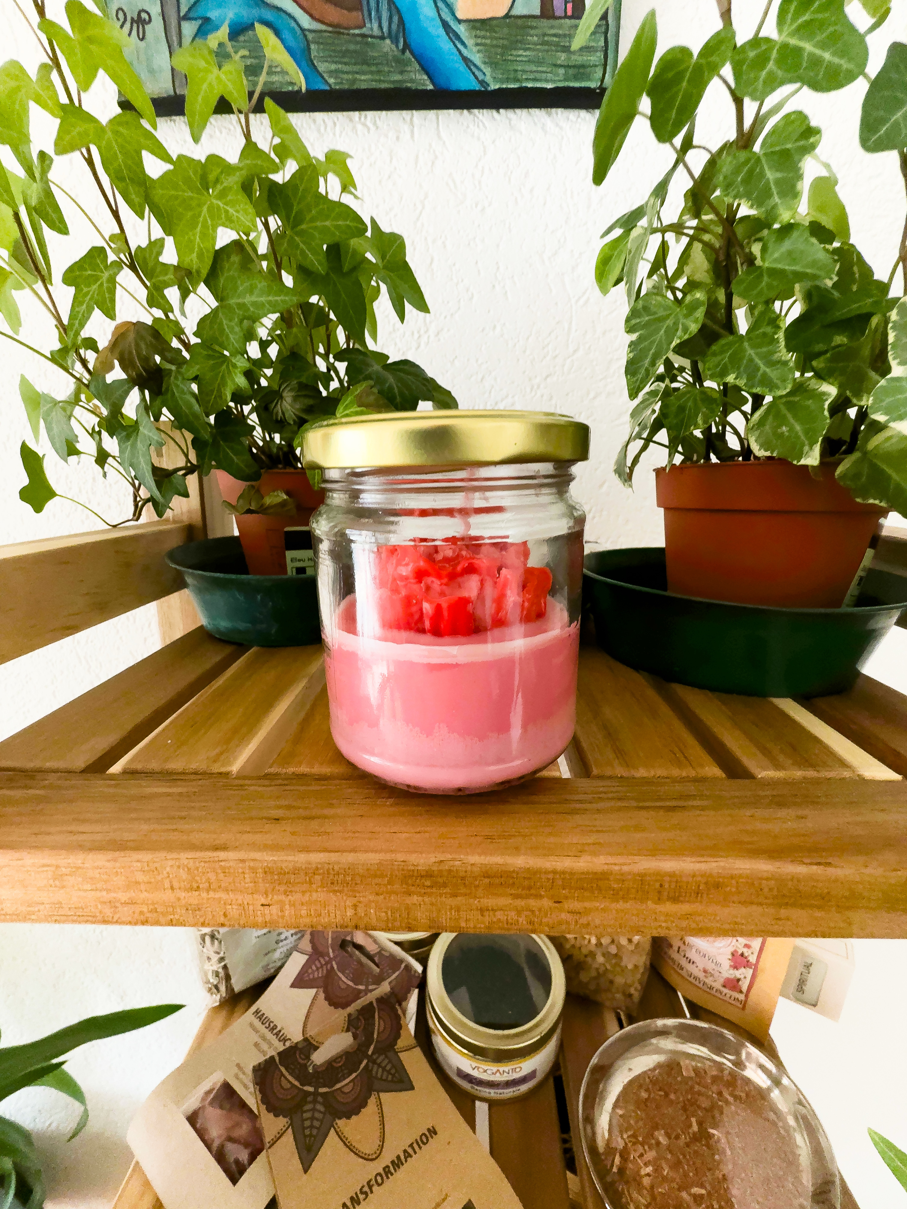 Candela profumata rosa