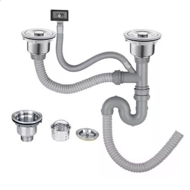 LAVAPLATOS EMPOTRADO DELUXE NEGRO 81X43X20CM + KIT DE DESAGUE