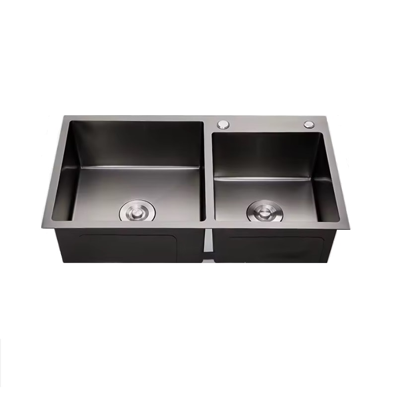 LAVAPLATOS EMPOTRADO DELUXE NEGRO 81X43X20CM + KIT DE DESAGUE