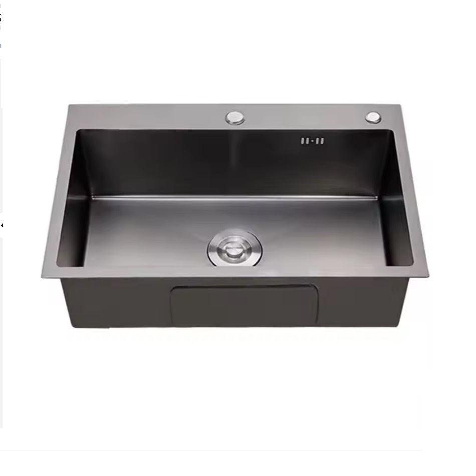 LAVAPLATOS EMPOTRADO DELUXE NEGRO 60x45x22CM + KIT DE DESAGUE