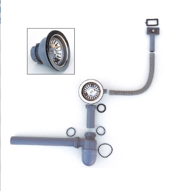 LAVAPLATOS EMPOTRADO DELUXE NEGRO 60x45x22CM + KIT DE DESAGUE