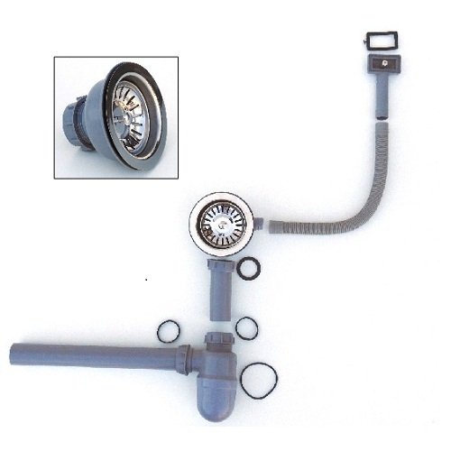 LAVAPLATOS EMPOTRADO ESTILO RIÑON 50X40X20CM + KIT DESAGUE + CESTA + DISPENSADOR