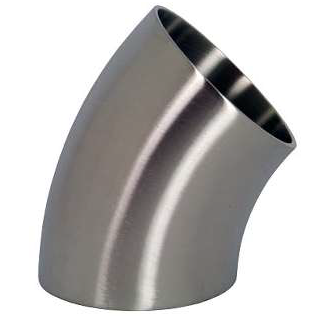Codo 45° Sanitario Soldable de Radio Corto Pulido int/ext 320/180 Grit AISI304