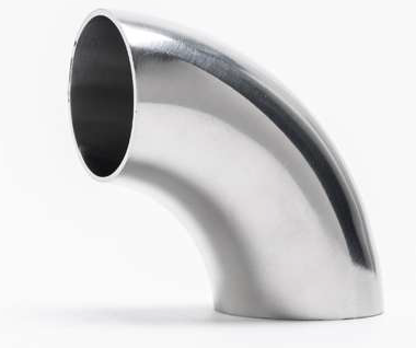 Codo 90° Sanitario Soldable Radio Corto Pulido 240/180 Grit AISI 304