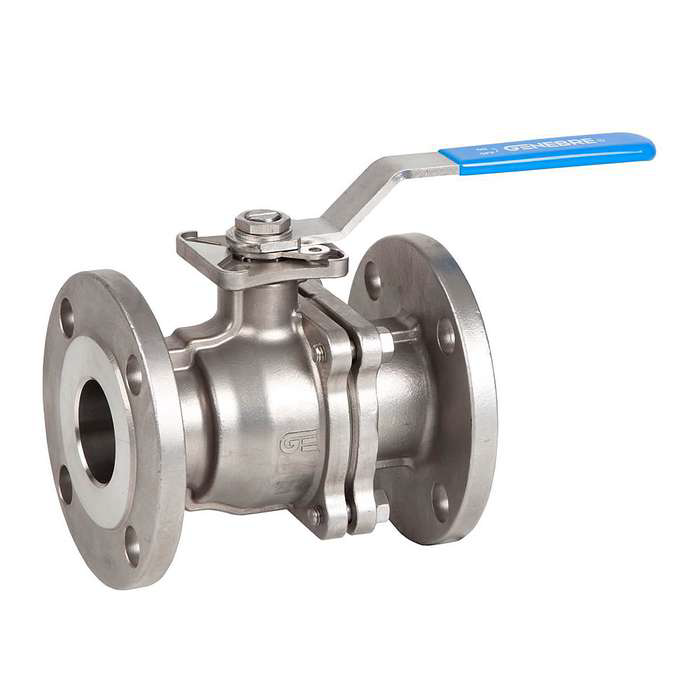 Válvula bola 2 piezas, flangeada con sello PTFE (Teflón) AISI316	 	 	