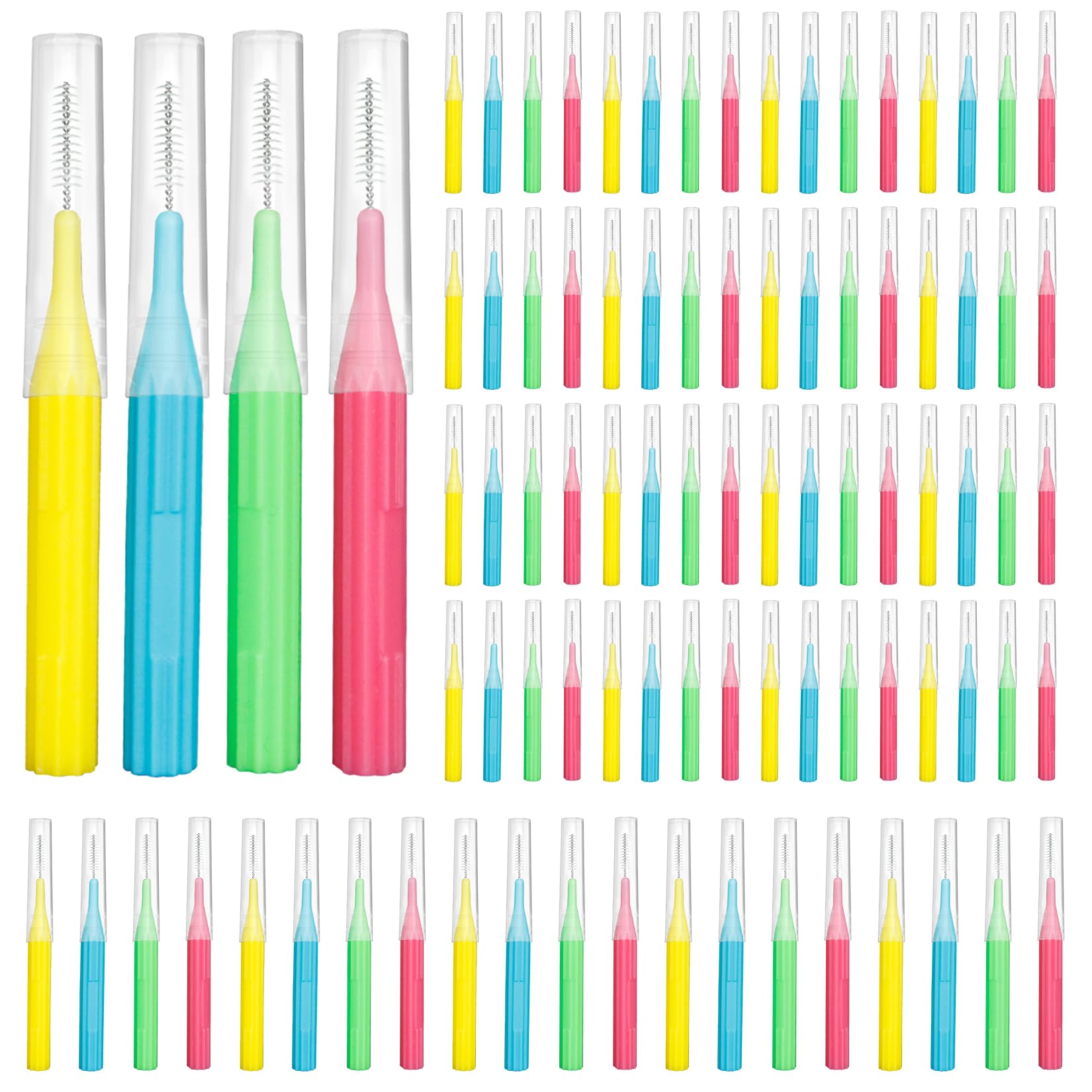 RAZOKO Interdental Brush, Toothpick Flossing Head,Easy Use Tooth Cleaning Tool (88 Count)(2mm/2.3mm/2.5mm/3mm)