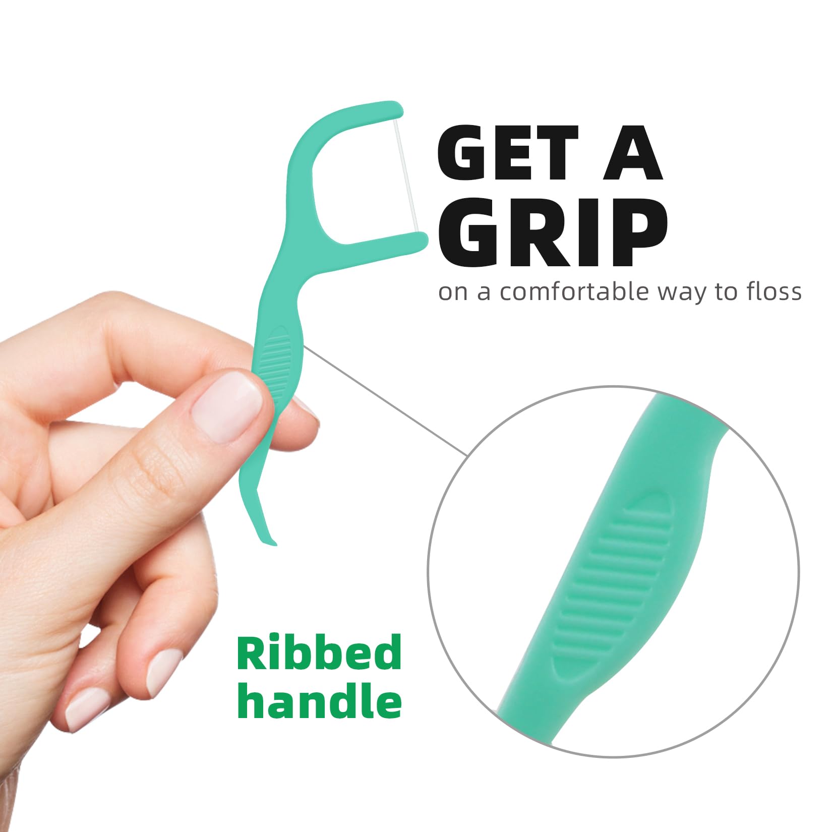 RAZOKO Dental Floss Picks | Toothpick, Shred-Resistant Floss, Easy Grip Handle, Fresh Mint Flavor, 400 Count (Pack of 2)
