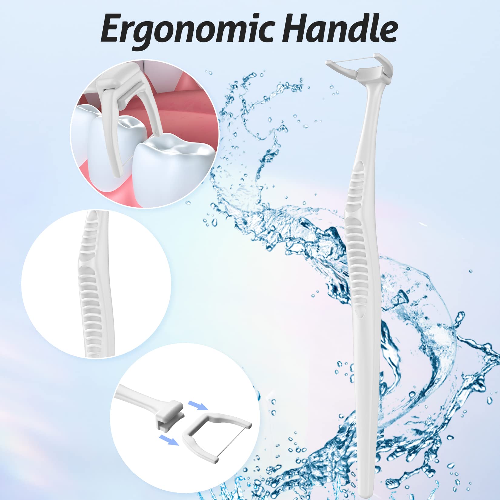 RAZOKO Ultimate Flosser Kit with 2 Handles and 240 Extra Strength Refills