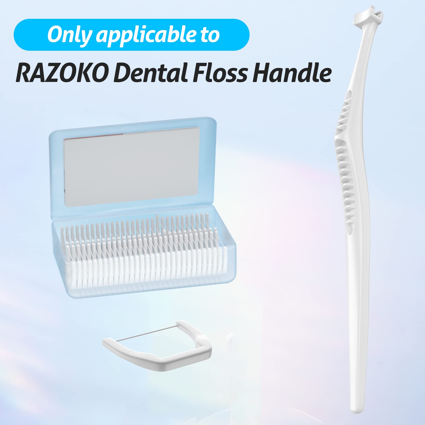 RAZOKO Disposable Snap-On Flosser Refill Heads 180 Count Fits for RAZOKO Dental Floss Handle