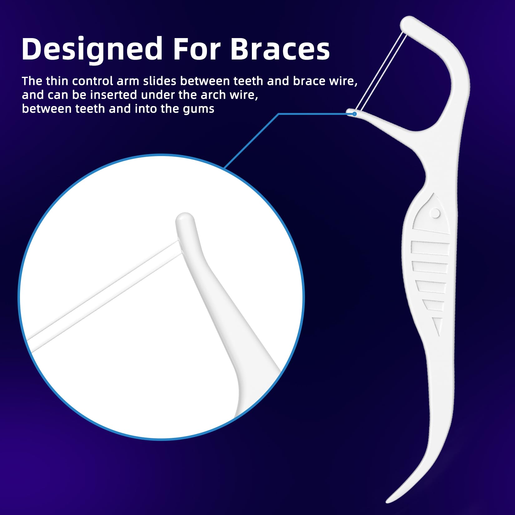 RAZOKO Orthodontic Flossers for Braces, Ortho Dental Floss Picks, Braces Flossers for Kids Teeth & Adults, Unflavored, 225 Count (Pack of 3)