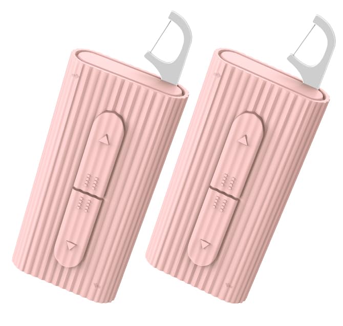 RAZOKO Dental Floss Portable Case, Storage 10 Picks Floss in Box,Floss Pick Dispenser for Cleaning Teeth and Oral Care,Toothpick Floss is Perfect for Dating,Travel,Hotels 2PCS