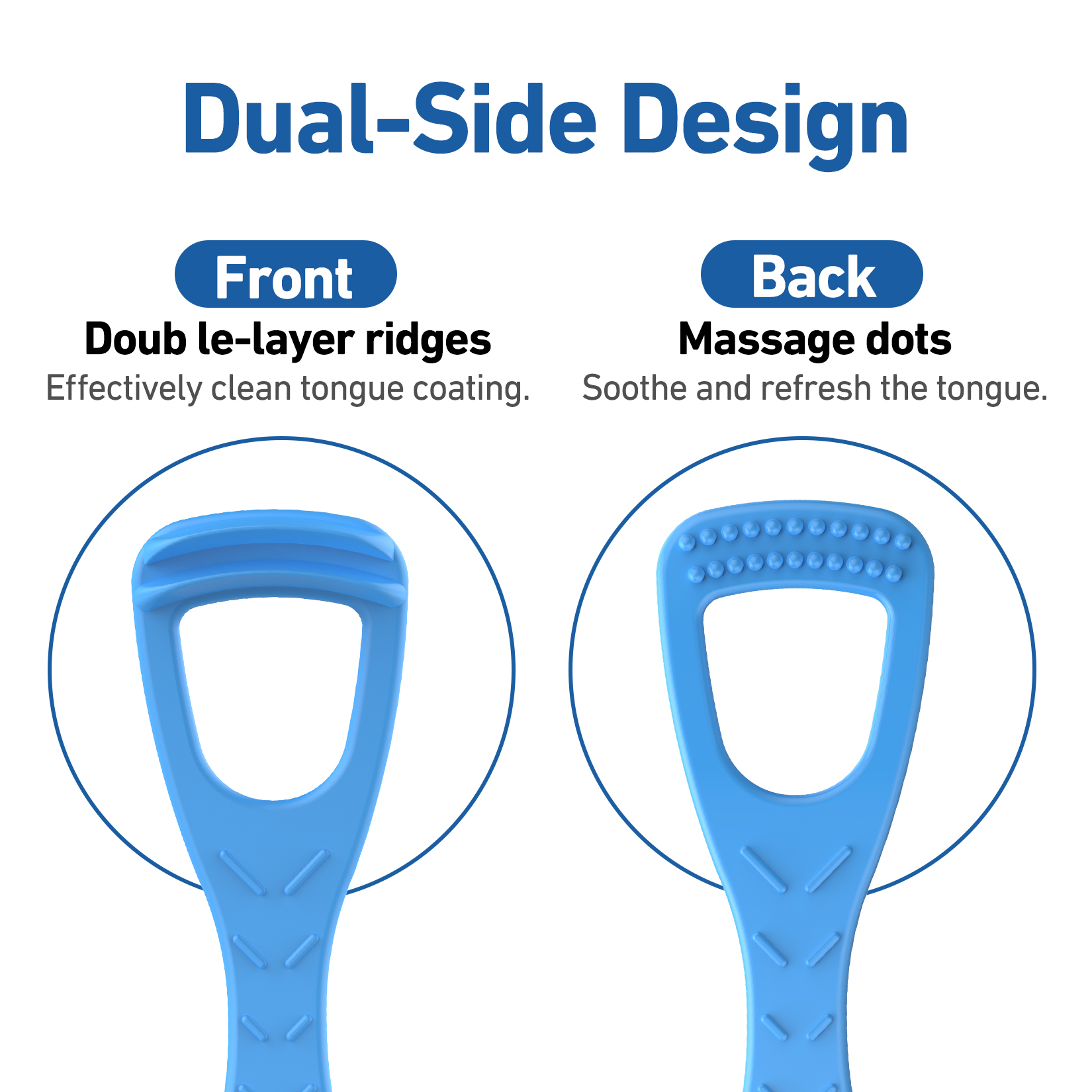 RAZOKO Tongue Cleaner with Safe Fold-Back Tooth Pick,100 Count Disposable Tongue Scraper,Hygienic Scraper for Clean Tongue & Promote Fresh Breath