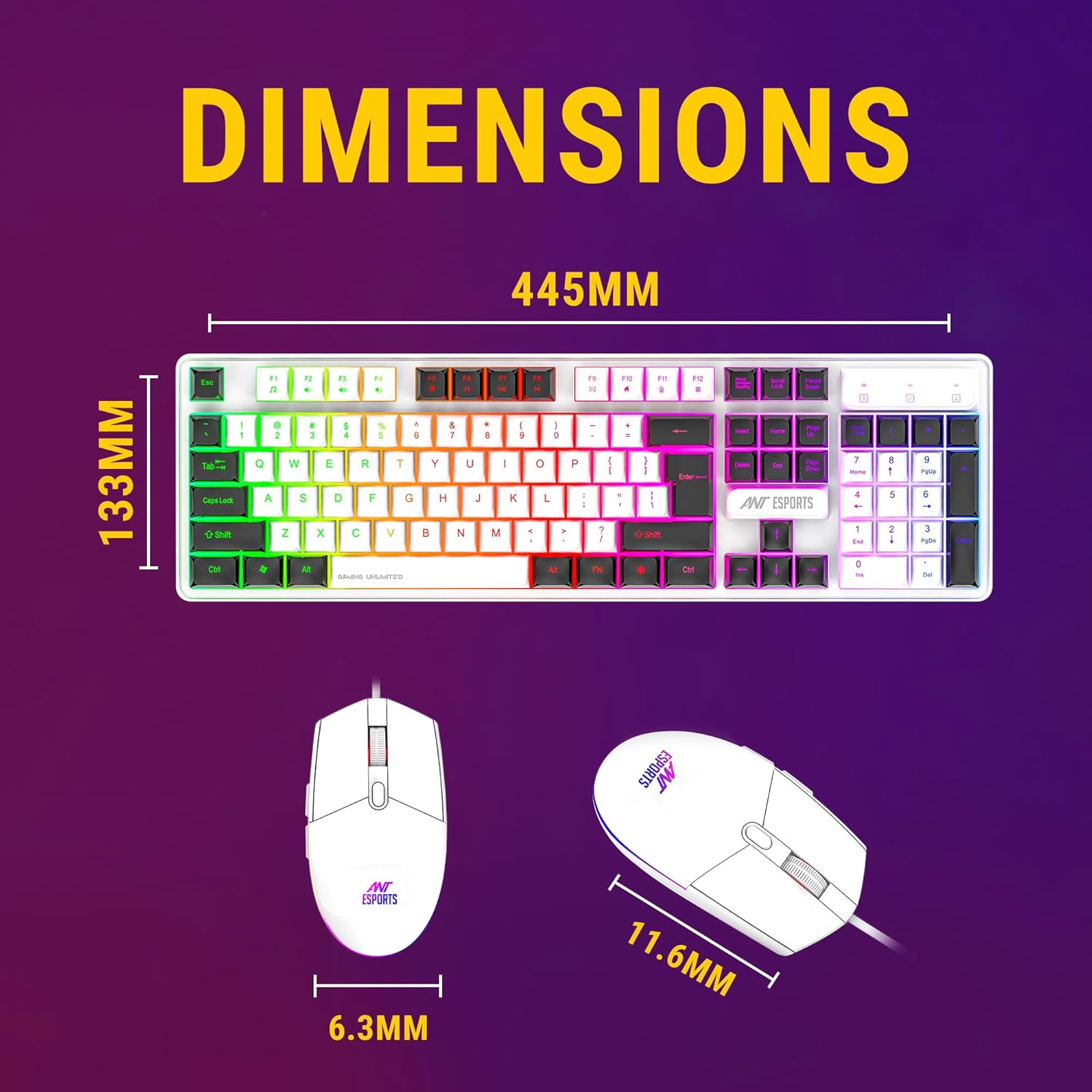 Ant Esports KM1610 LED Keyboard and Mouse Combo
