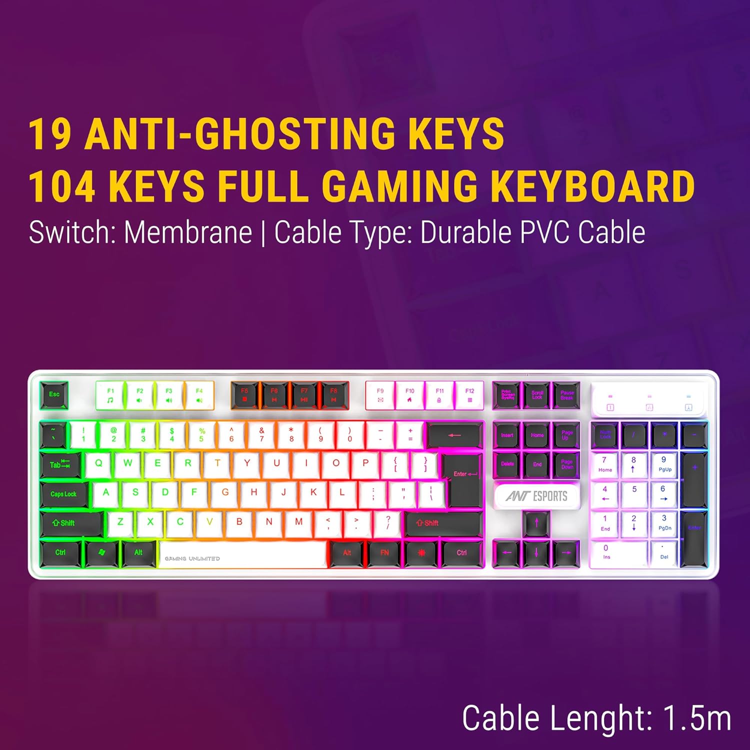Ant Esports KM1610 LED Keyboard and Mouse Combo