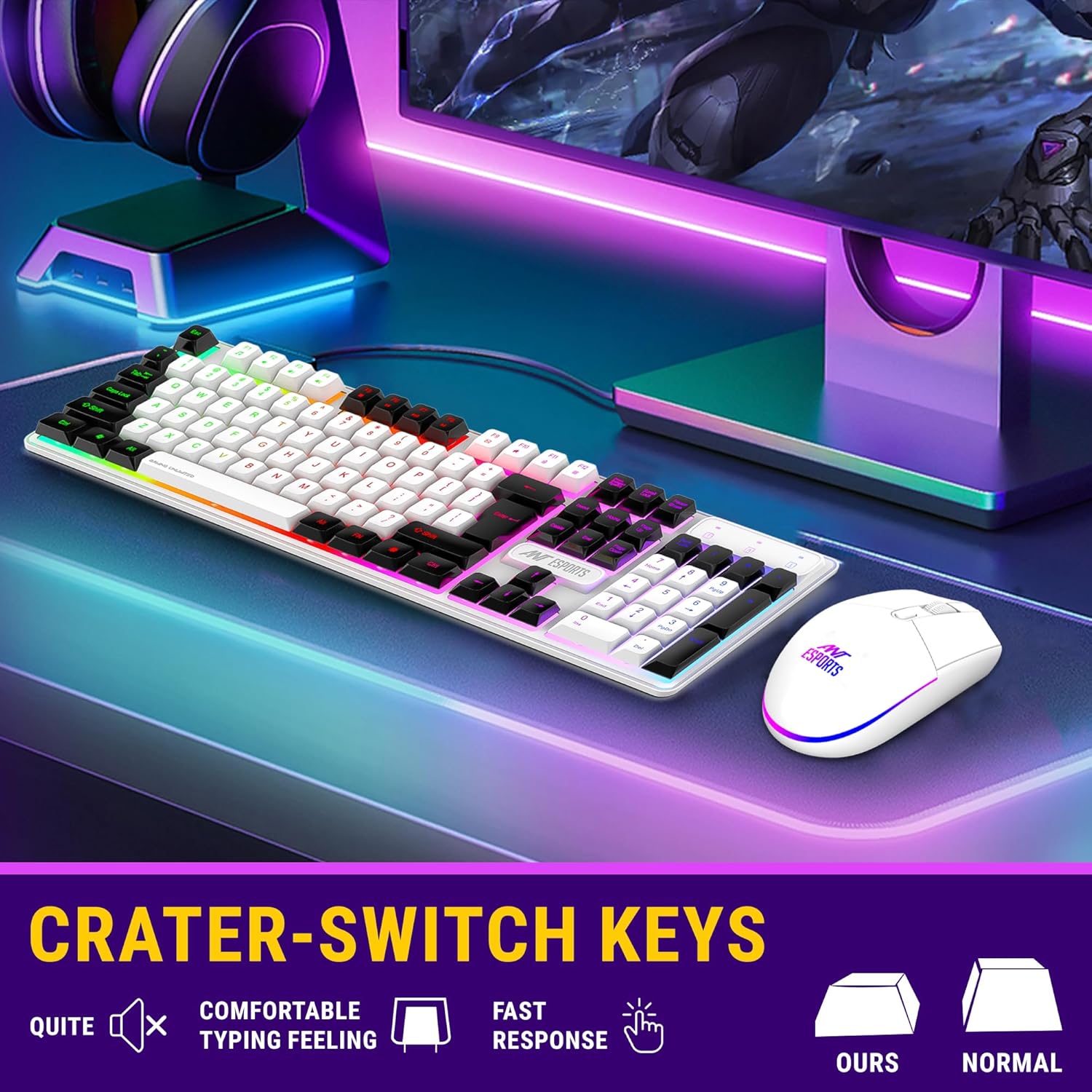 Ant Esports KM1610 LED Keyboard and Mouse Combo