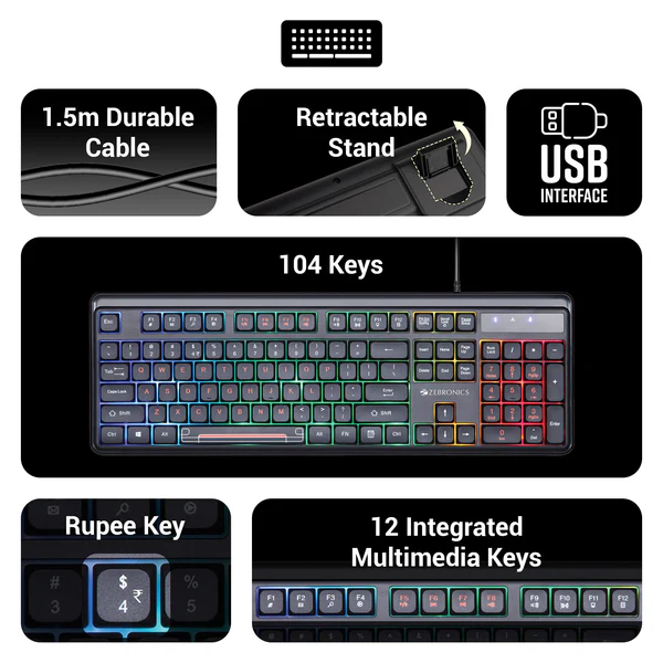 Zebronics Gaming Keyboard and Mouse Combo