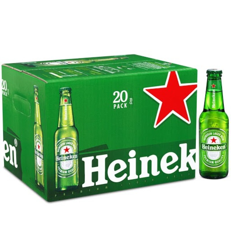 Pack de 20 bières Heineken 25cl