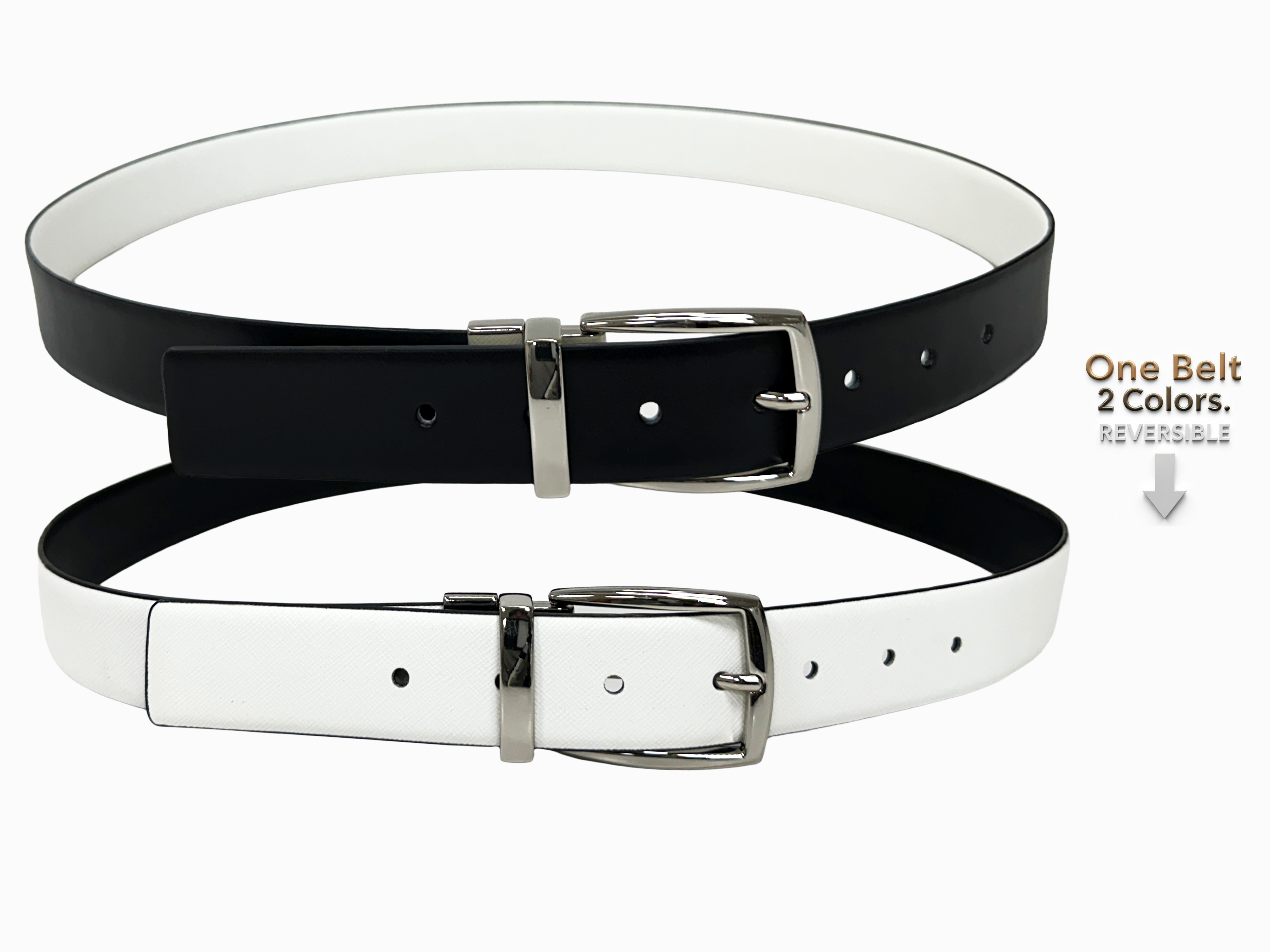 Reversible Genuine Leather Belts for Women with Nickel Metal Buckle Fashion Women Belts