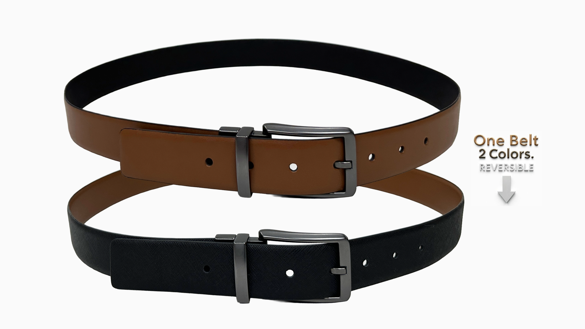 Reversible Genuine Leather Belts for Women with Gun Metal Buckle Fashion Women Belts