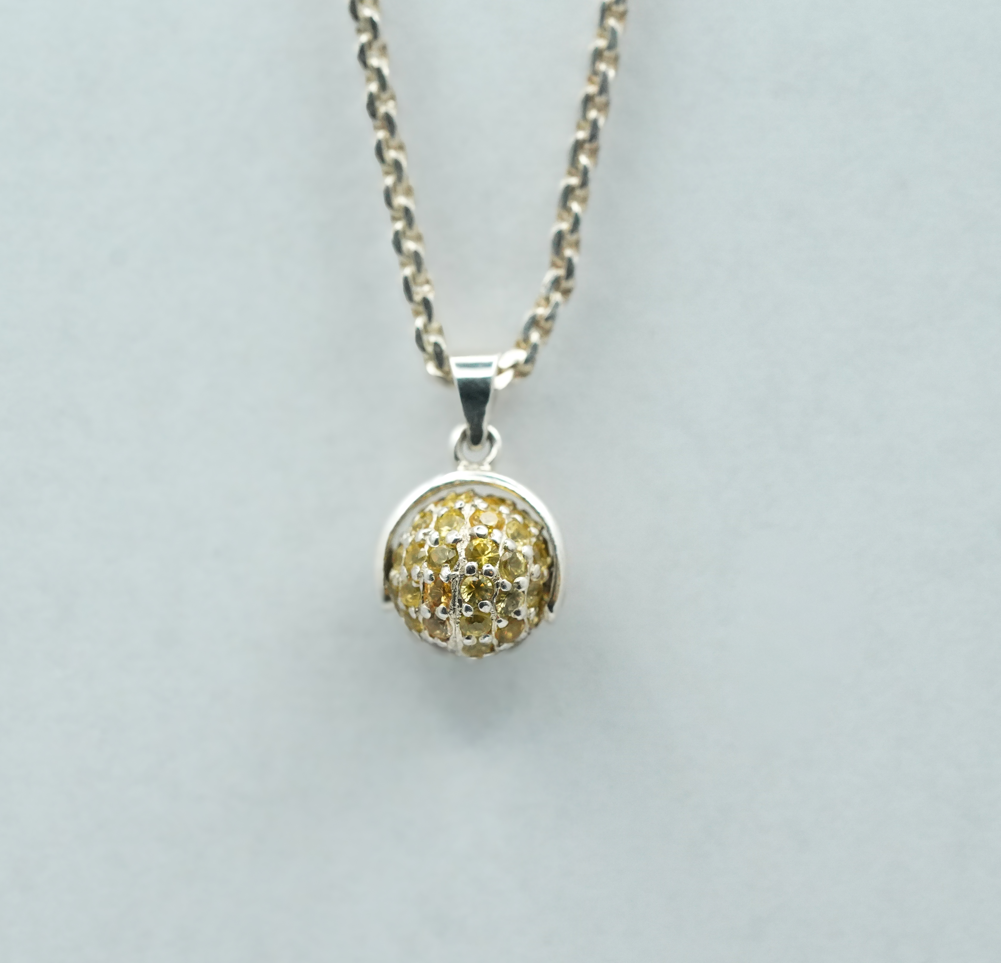  Yellow Sapphire Ball Pendant 