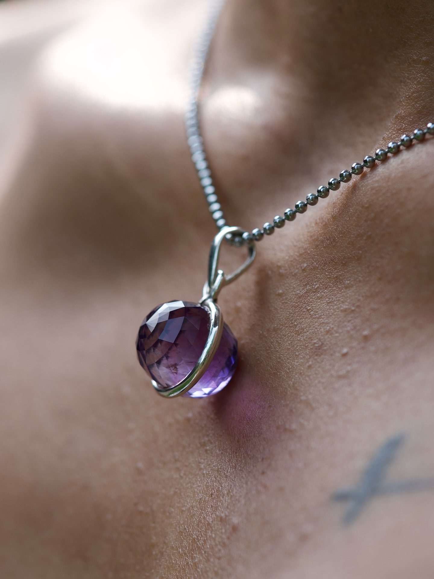Amethyst faceted Neckless