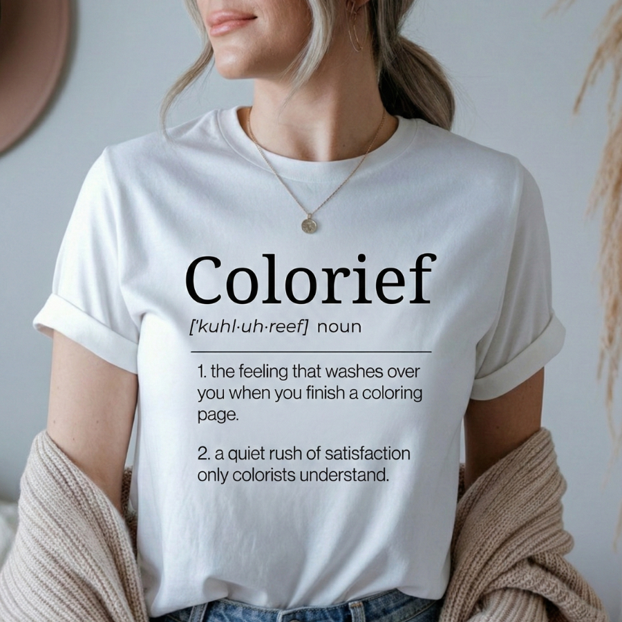 "COLORIEF" DEFINITION BLACK TEXT UNISEX T-SHIRT