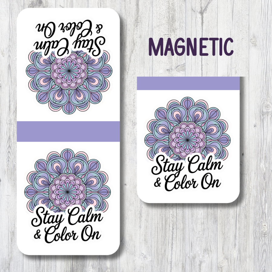 "STAY CALM & COLOR ON" MAGNETIC BOOKMARK