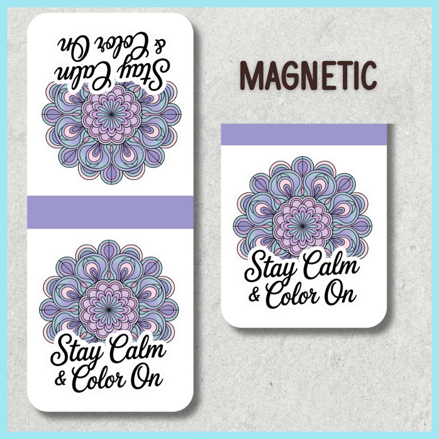 "STAY CALM & COLOR ON" MAGNETIC BOOKMARK