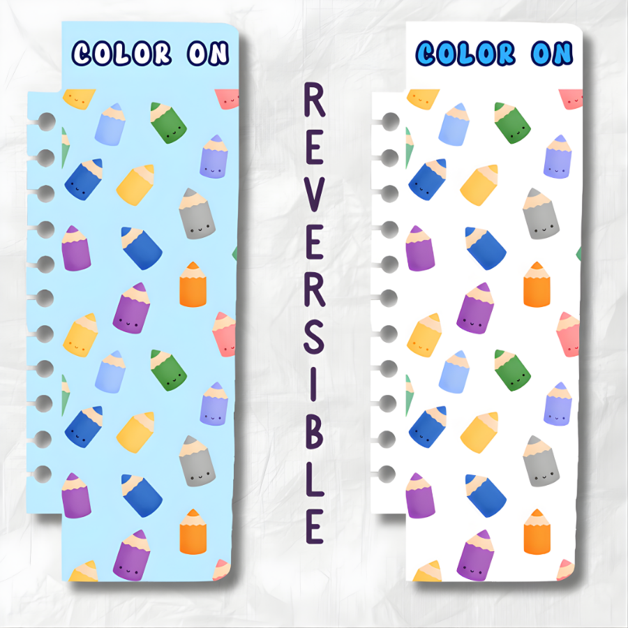 "COLOR ON" CUTE COLORED PENCILS SNAP-IN BOOKMARK