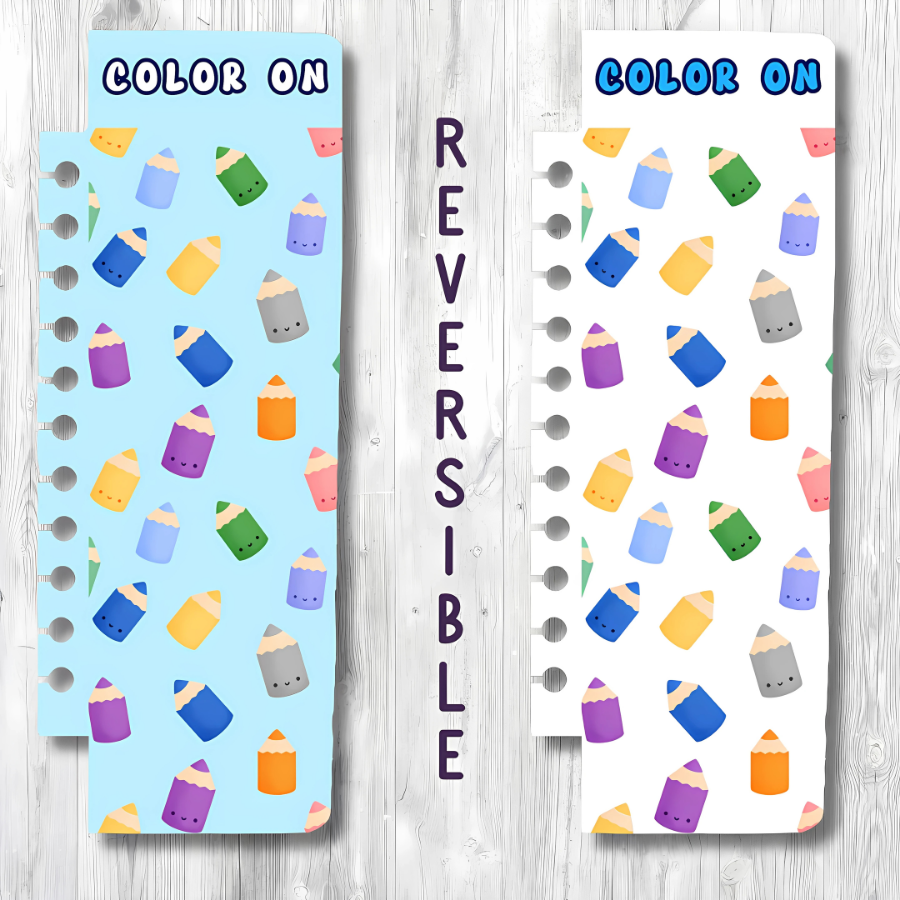 "COLOR ON" CUTE COLORED PENCILS SNAP-IN BOOKMARK