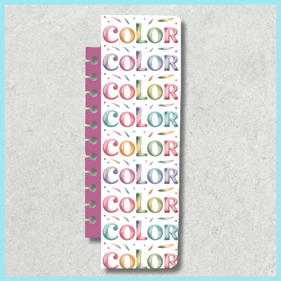 "COLOR" TYPOGRAPHY DOUBLE-SIDED SNAP-IN BOOKMARK