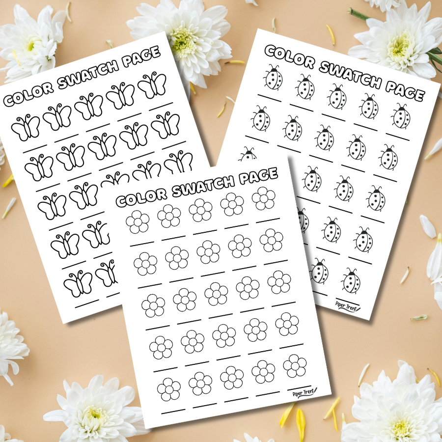 3 - PACK SPRING THEME COLOR SWATCH PAGES 