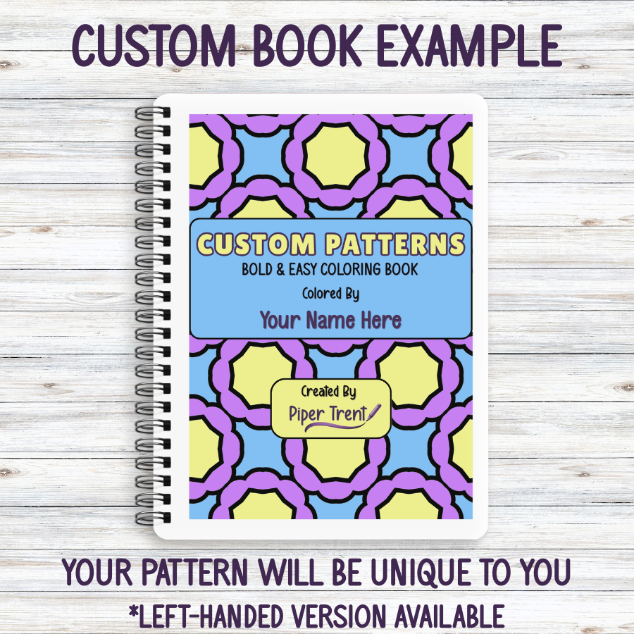 CUSTOM PATTERNS BOLD & EASY COLORING BOOK BUNDLE