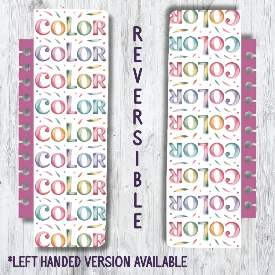 "COLOR" TYPOGRAPHY DOUBLE-SIDED SNAP-IN BOOKMARK