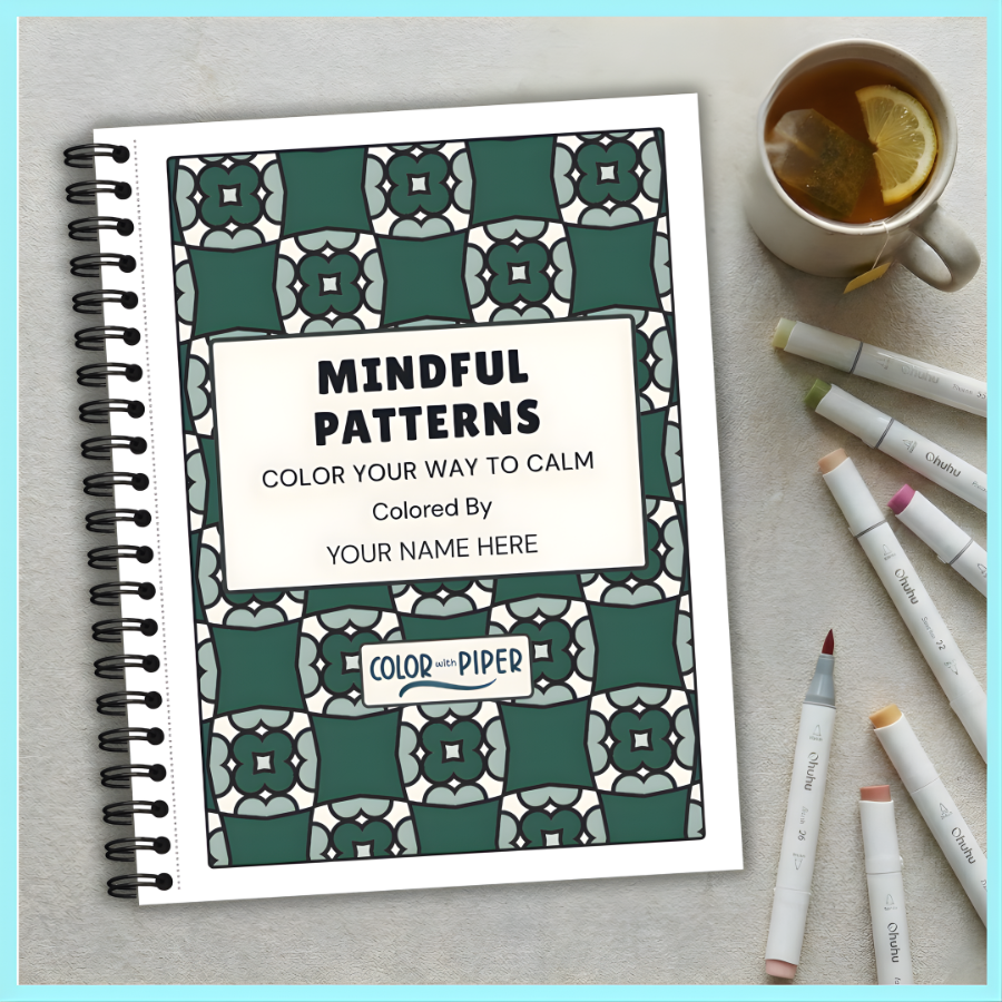 "MINDFUL PATTERNS" PERSONALIZED COLORING BOOK