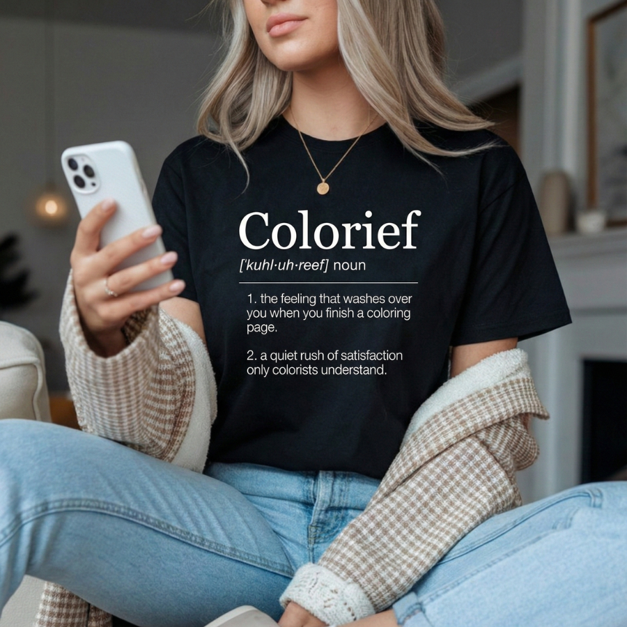 "COLORIEF" DEFINITION WHITE TEXT UNISEX T-SHIRT
