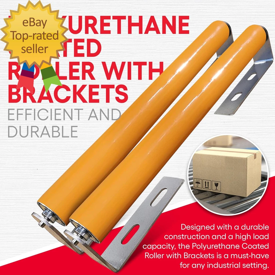 Polyurethane coated roller with brackets