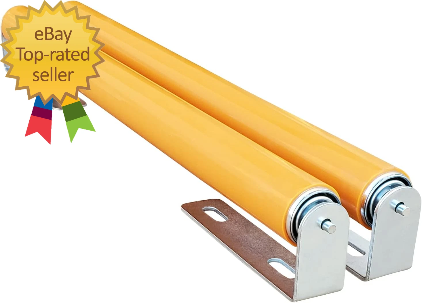 Polyurethane coated roller with brackets