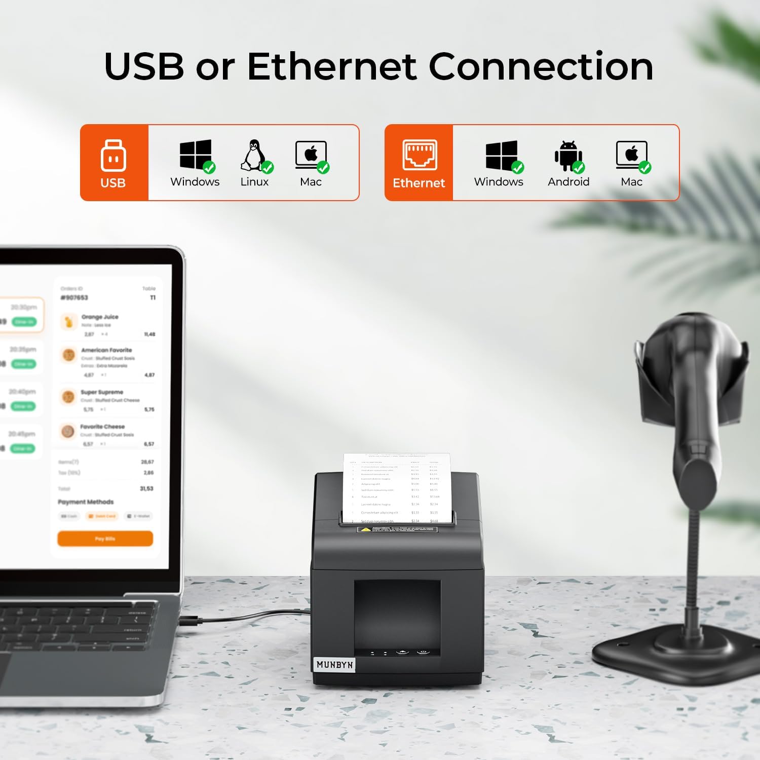 Bondrucker WiFi – Thermischer Belegdrucker