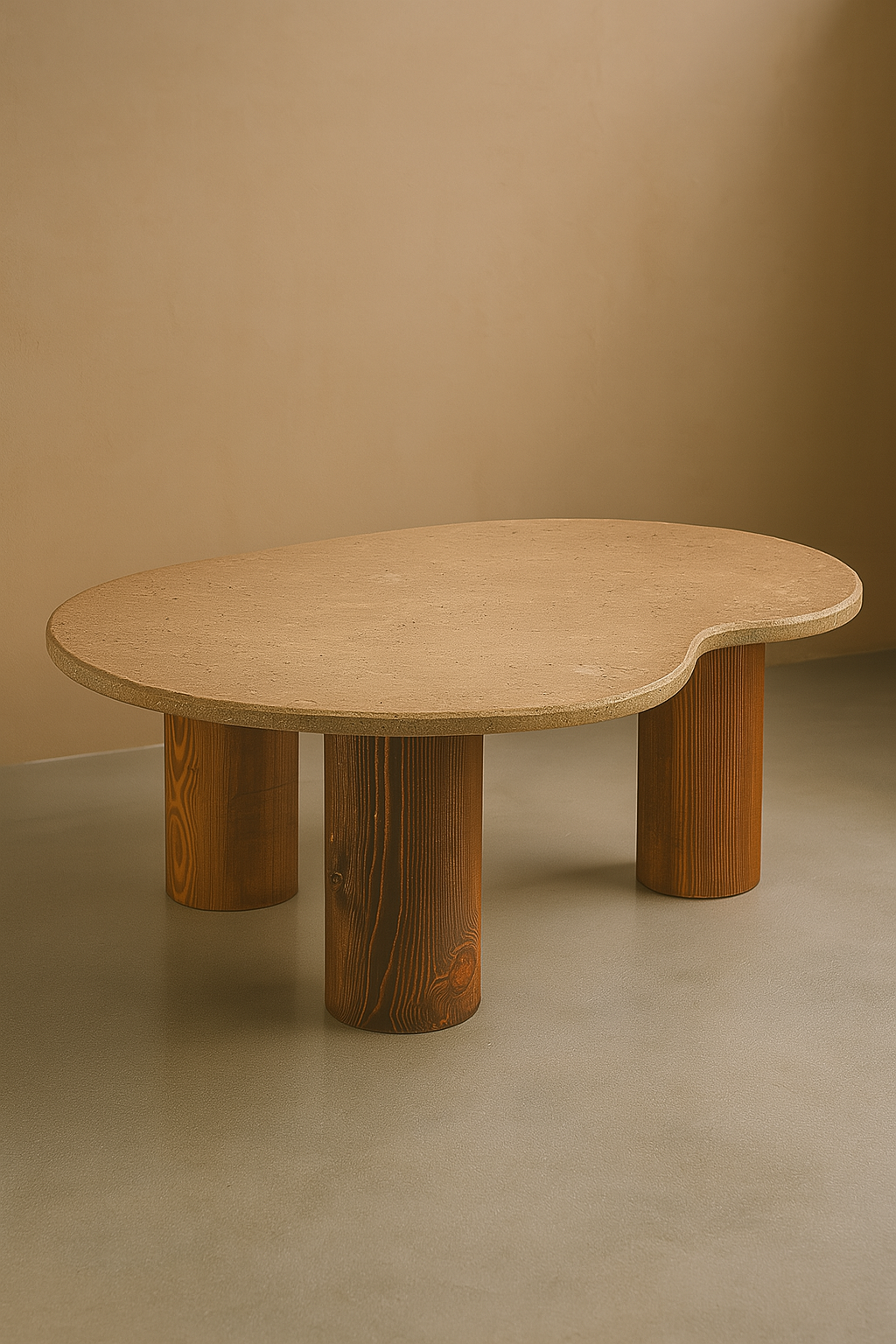 "Ren" Sinai Pearl Limestone and Solid Wood Coffee Table