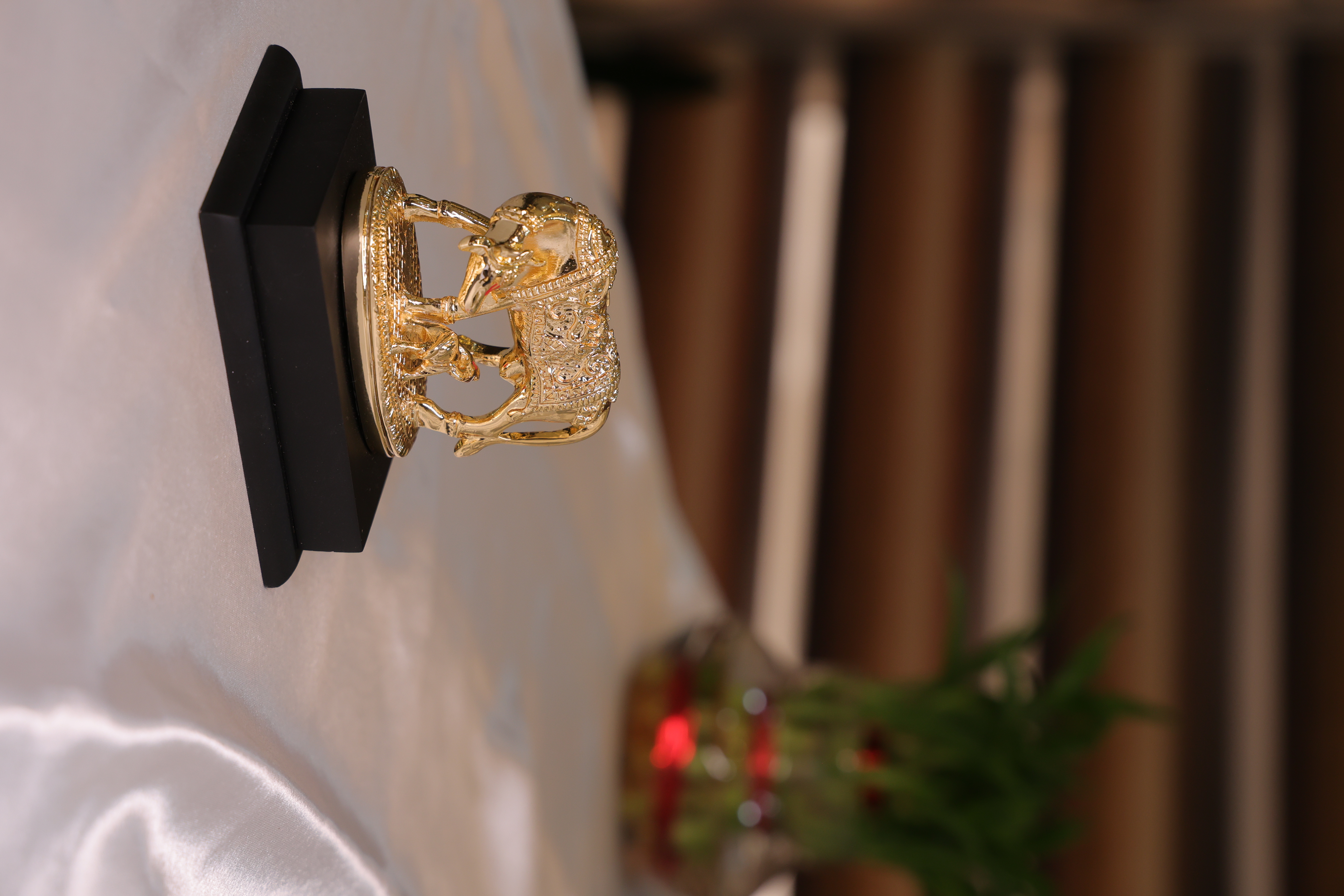 Om Cow - Gold with Base