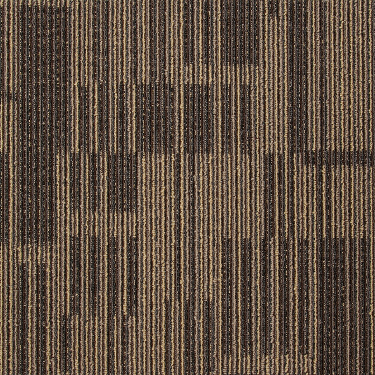 Brown 20" x 20" Premium Commercial Carpet Tile / Stain Resistant - Modern Striped Design