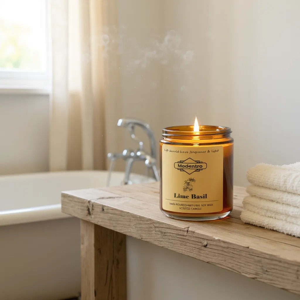 Lime Basil Scented Candle