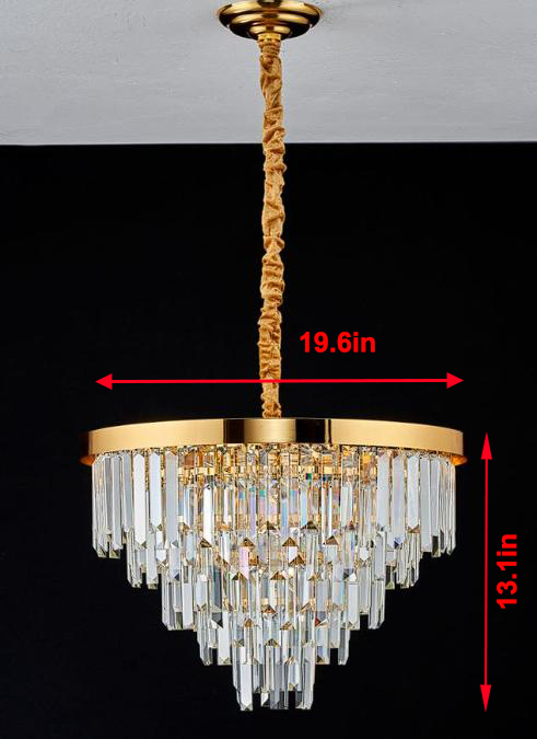 Crystal Chandelier – Stunning Pendant Light for Dining Room & Bedroom (19.6")