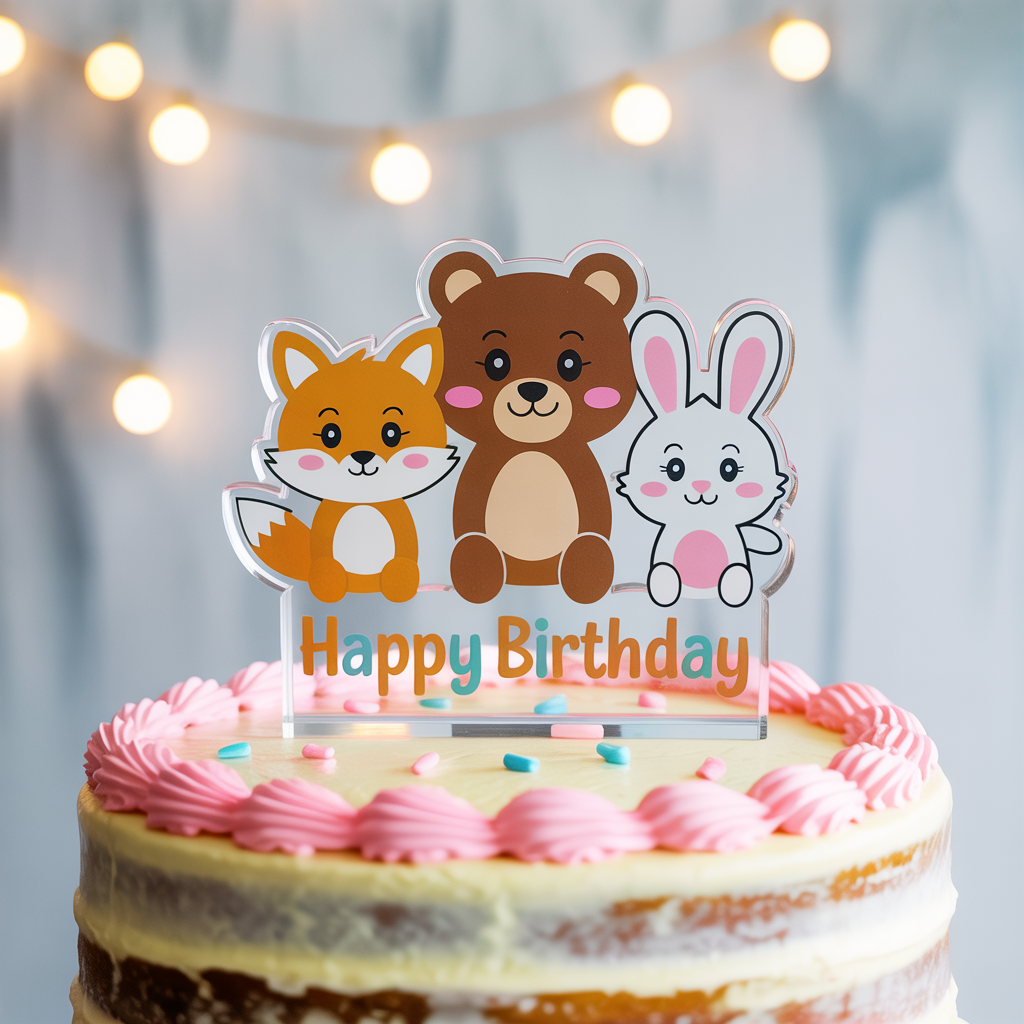 Animal Friends Birthday Cake Topper