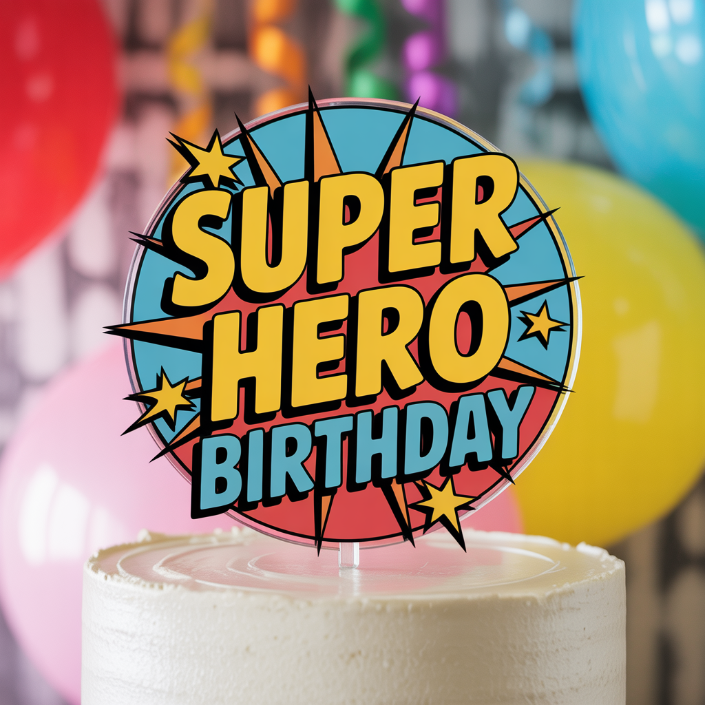 Superhero Birthday Cake Topper