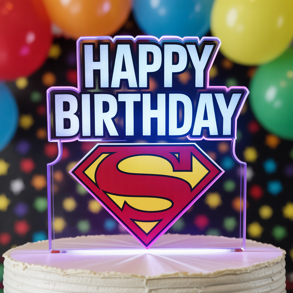 Superman Happy Birthday Cake Topper