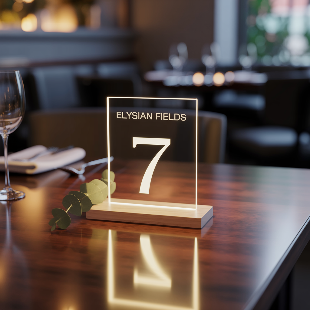 Illuminated Table Number Sign